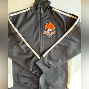 J. America Black and Orange Zip-Up Jacket